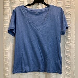 J Crew Soft Blue V-Neck Tee
